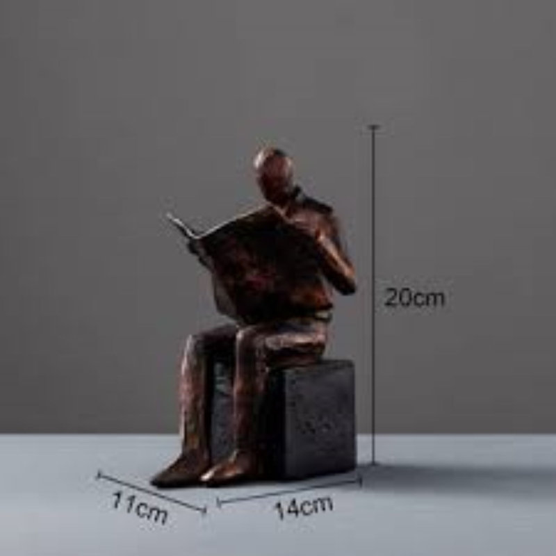 Reader Sculpture Bookend Figurines