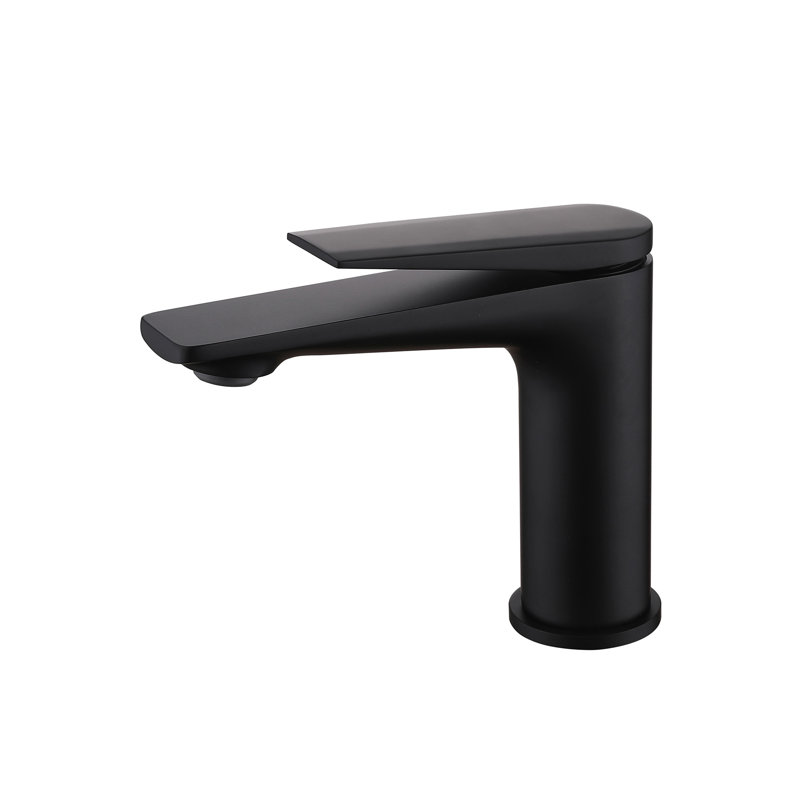 5.7" Height Modern Single Handle Bathroom Sink Faucet, Lead Free Solid Brass with Removable Aerator, Matte Black