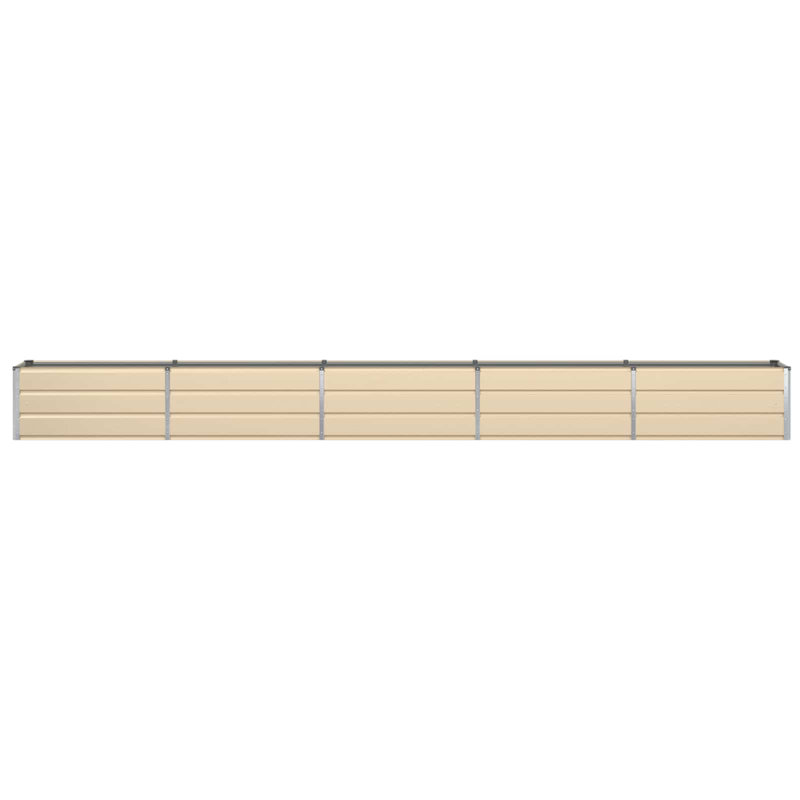 Planter Galvanised Steel, 45cm H x 480cm W x 50cm D, Ivory