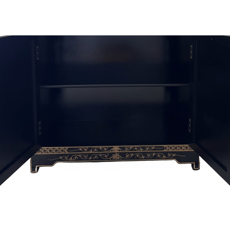Schimmel Gold Leaf Rectangle Accent Cabinet
