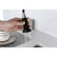 Robinet de lavabo industriel avec robinet escamotable noir mat en acier inoxydable commercial noir, bec rotatif à 360 °