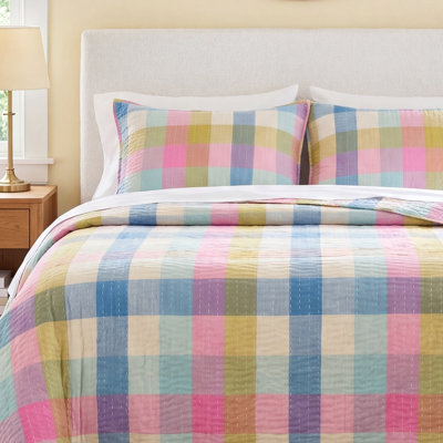 Charlette Plaid Cotton Coverlet Set