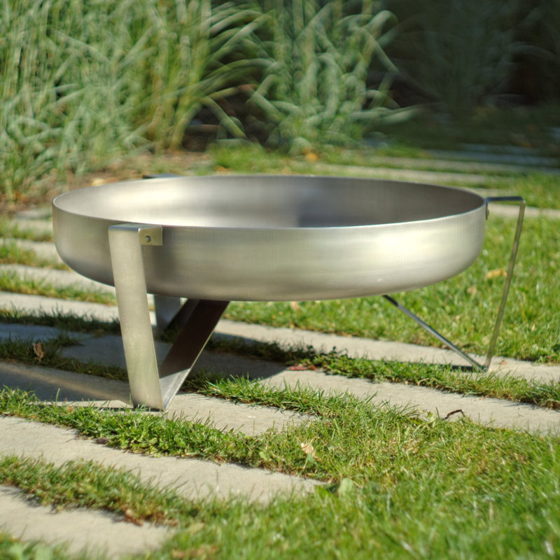 Braemar Round Stainless Steel Wood Burning Smokeless Fire Pit, Stainless Steel