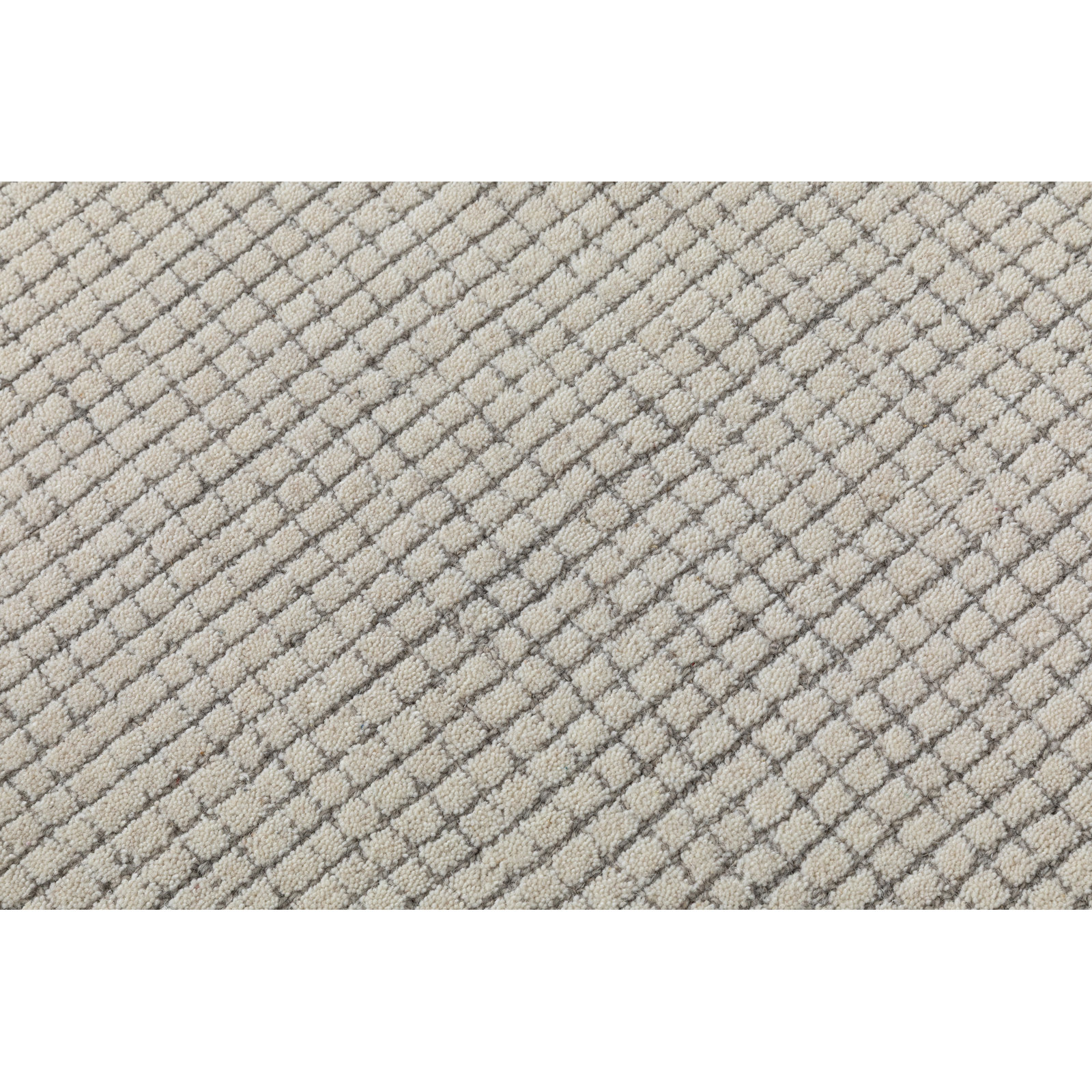 Hand-Tufted Striped Wool Rug, Rectangle 2' x 3', Ivory / Gray