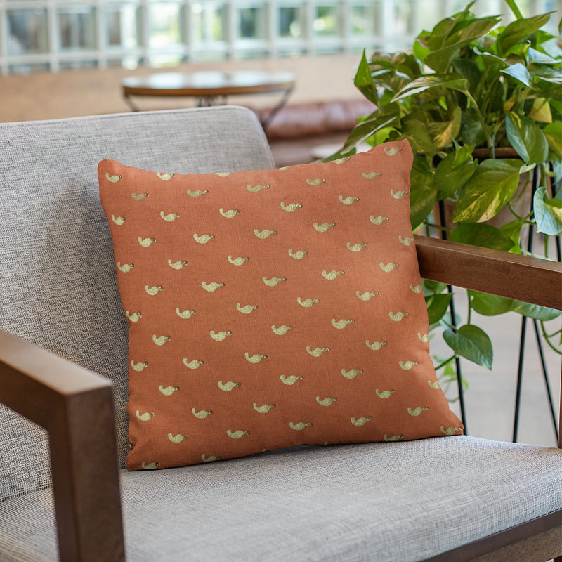 Coussin damassé perlé, 18 po x 18 po, Rouge