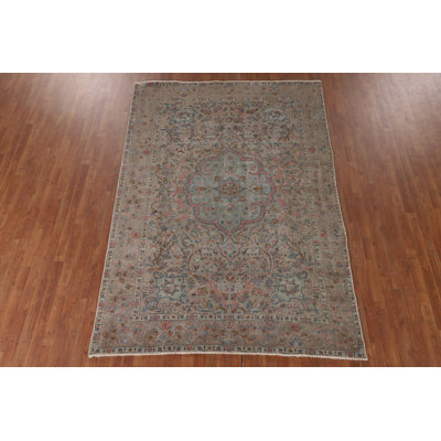 Distressed Over-Dyed Traditional Living Room Rug 6x9