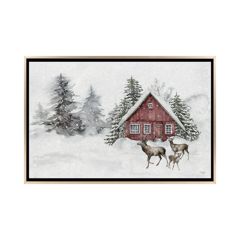 «Snow-Kissed Solitude», reproduction d'art sur toile encadrée, H 26 po x l 40 po, Impression encadrée sans passe-partout