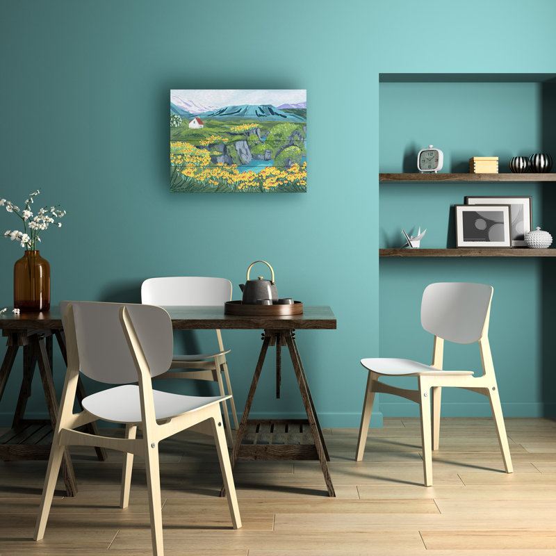 Sarah Gesek  Arnarstapi Wood Slat Art, H 18 po x l 22 po
