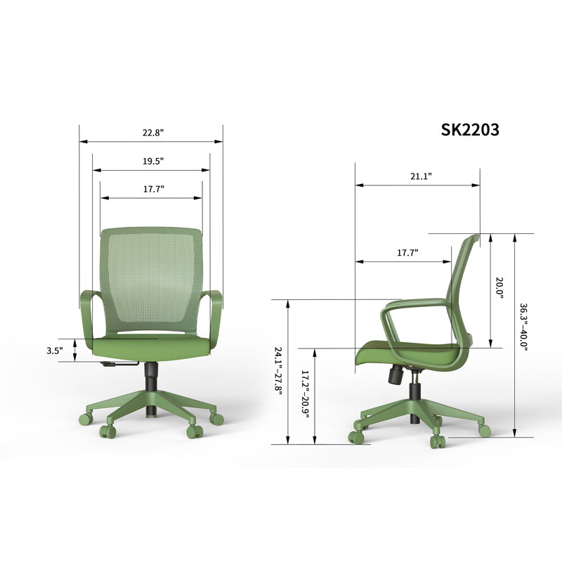 Chaise de bureau colorée, supportant 159 kg, idéale pour le télétravail ou le travail à domicile, avec dossier en maille.