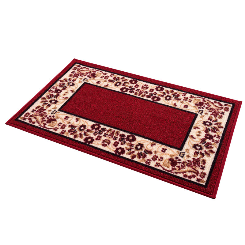 Tapis d'escalier antidérapant Binni, Rouge bourgogne