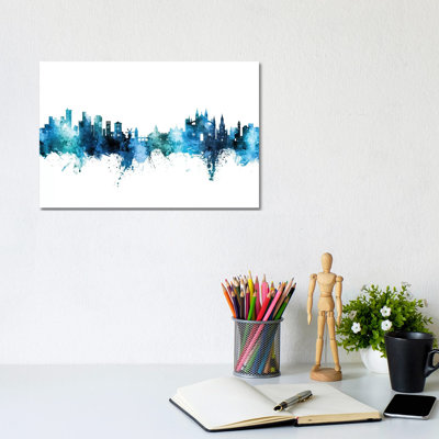 Palma De Mallorca Skyline Blue Teal by Michael Tompsett - Wrapped Canvas Gallery-Wrapped Canvas Giclée