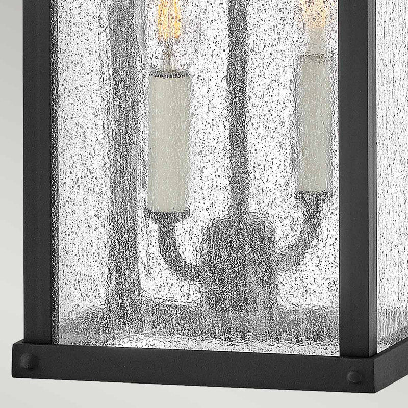 Trevett Black 58.4cm H Clear Glass Outdoor Wall Lantern
