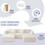 Canapé modulaire en velours côtelé blanc Boneless-301719717