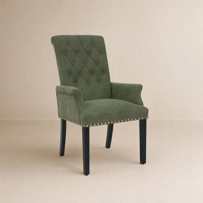 Fauteuil Amdad, Vert, Noir, Lin