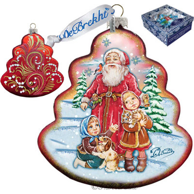 4'' Handmade Glass Holiday Shaped Ornament