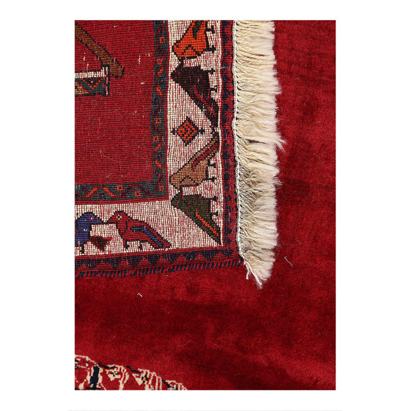 Tapis noué à la main 4 pi 4 po x 6 pi Animal