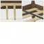 Structure de lit plateforme grand format avec tête de lit haute incurvée, aucun sommier nécessaire, conception à quatre colonnes rétro, finition noyer-130033516