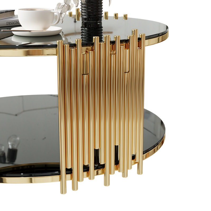 Table basse circulaire en acier inoxydable