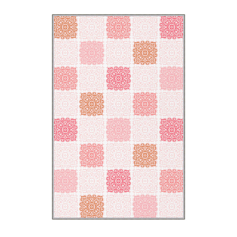 Stylish Hall Carpet 2.6 x 4.9 Feet, 100% Polyester with 8 mm Pile Height | Antibacterial, Non-Slip PVC Felt Dot Underside | Machine Washable, 3D Digital Printing | Perfect for Home Entryways & Living Spaces