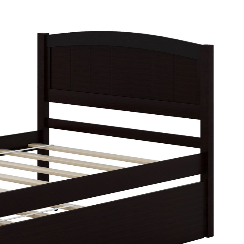 Lit plateforme simple avec lit gigogne, Espresso