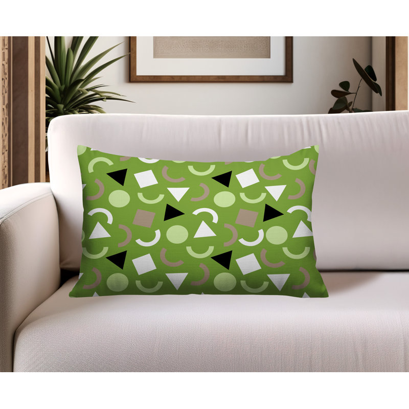 Coussin lombaire réversible intérieur / extérieur Lunko, Rectangle H 14 po x l 20 po, Chartreuse