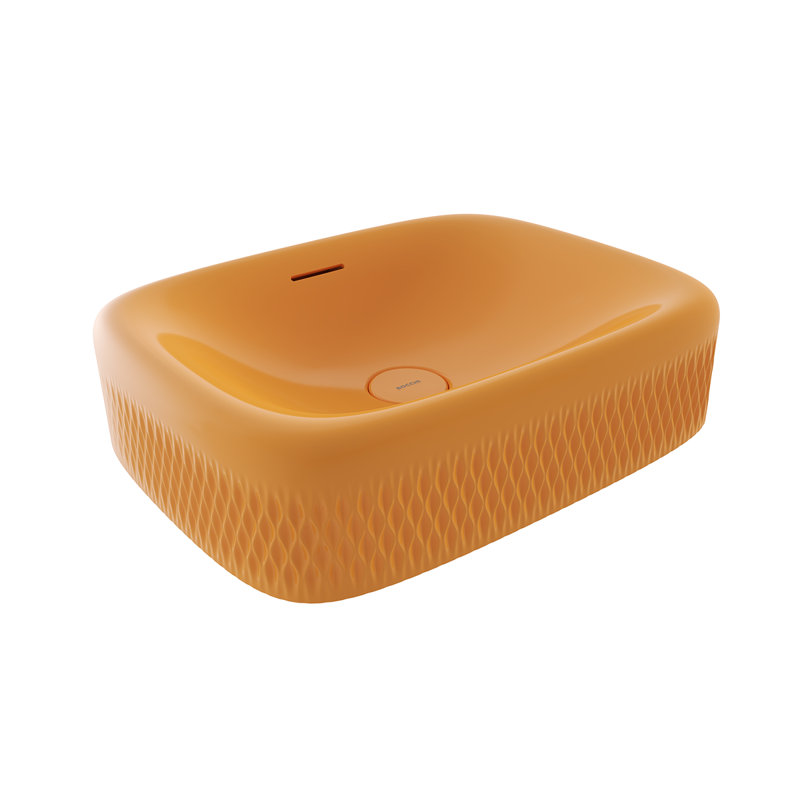 New Age Countertop Washbasin - 56x44cm, Gloss Mandarin Yellow