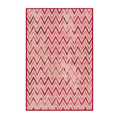 Tapis rouge 2 pi x 5 pi tissé à la machine