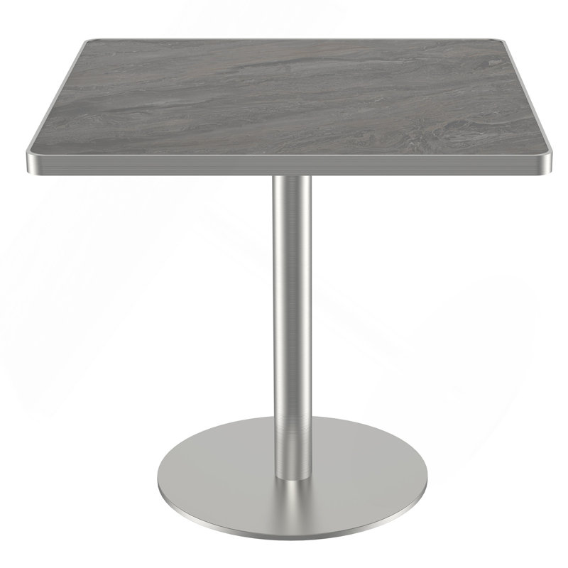 Table carrée bistro moderne tulipe 31,5 pouces avec plateau en faux marbre, facile à assembler, structure en métal robuste