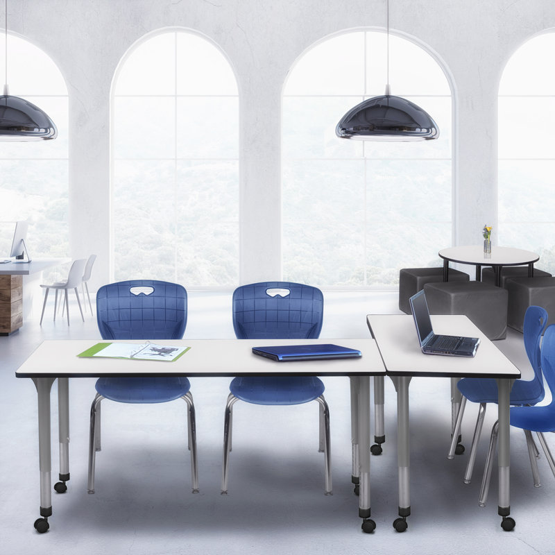 Ensemble de table et chaises Romig Kee, Bleu, Blanc, L 66 po x P 24 po