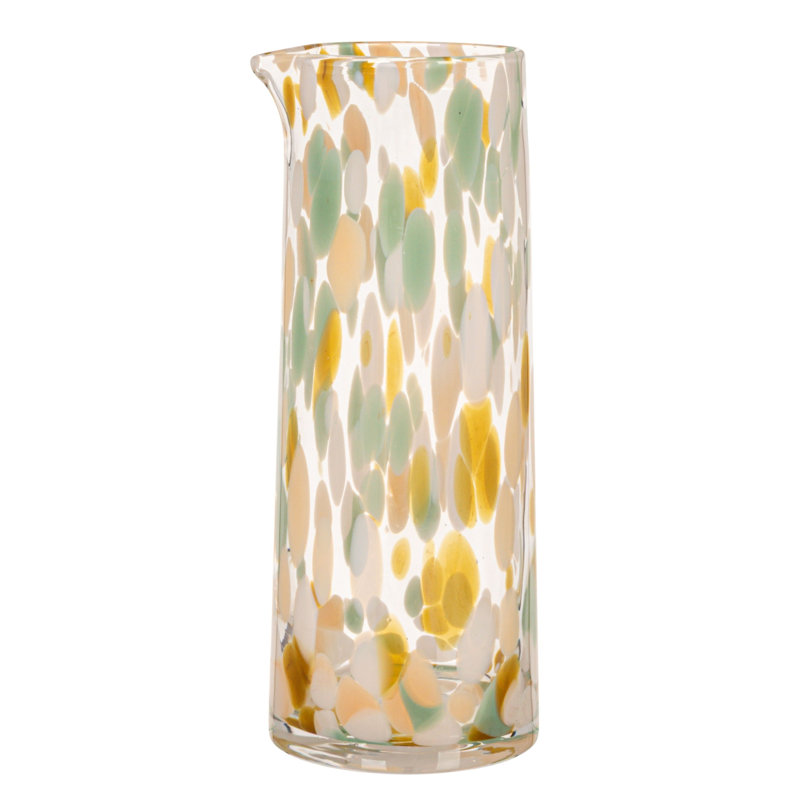 Round Confetti Glass Handleless Pitcher