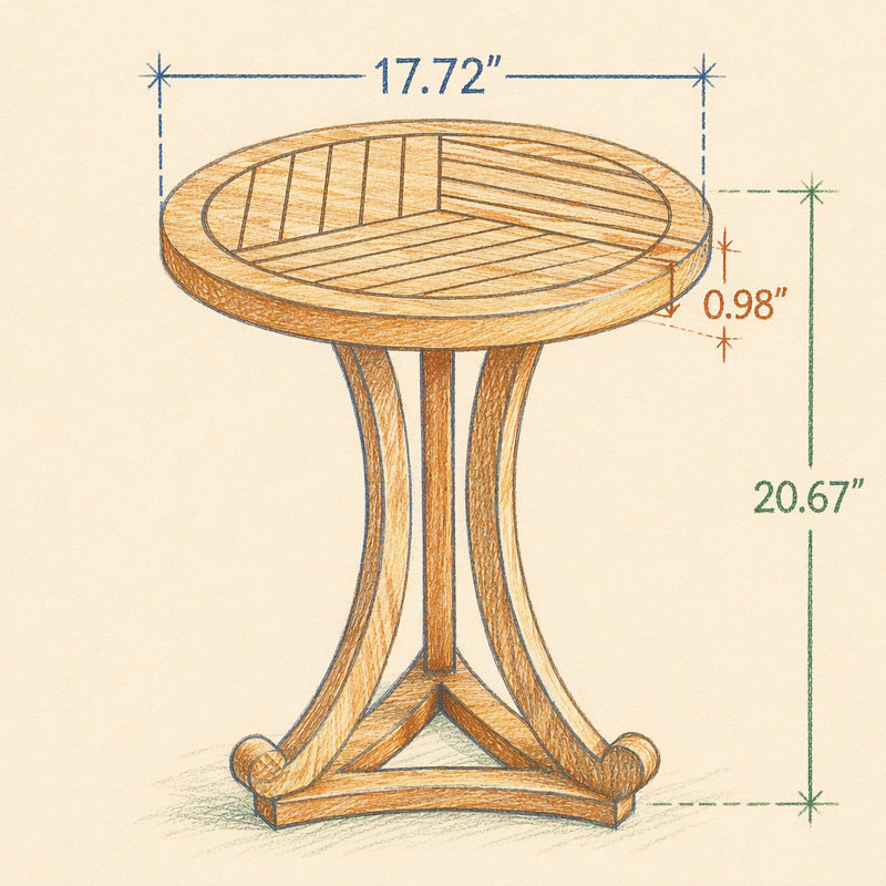Table de bout élégante à base courbée pour le salon, la chambre à coucher ou le patio