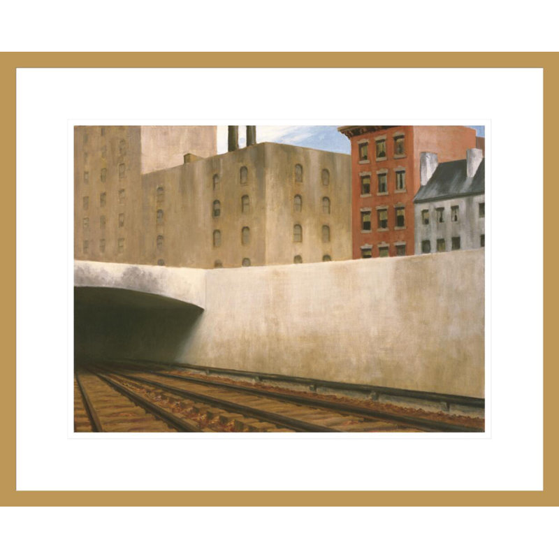 «Approche de la ville» par Edward Hopper, impression giclée sur cadre, H 17,69 po x l 21,75 po