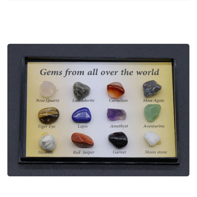 12 Kinds Of Mixed Natural Crystal Specimens Early Education Collection Gift Box