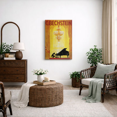 «Vintage Bechstein Piano», affiche rétro, images de concert de musique rétro, impression sur toile encadrée
