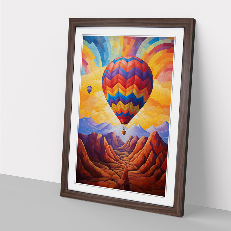 Hot Air Balloon Abstract - Framed Print, Walnut, 64cm H x 46cm W x 2cm D