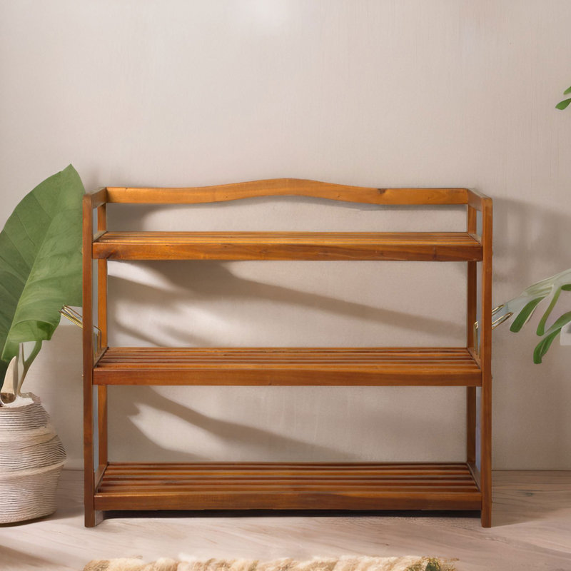 9 Pair Solid Wood Shoe Storage Bench