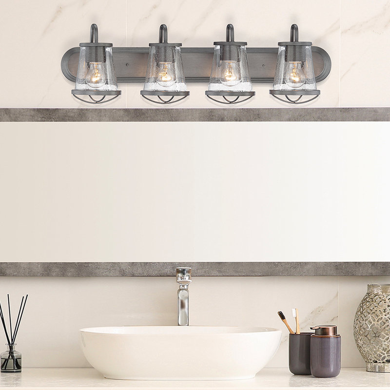 Malmesbury 4 - Light Dimmable Vanity Light, Weathered iron