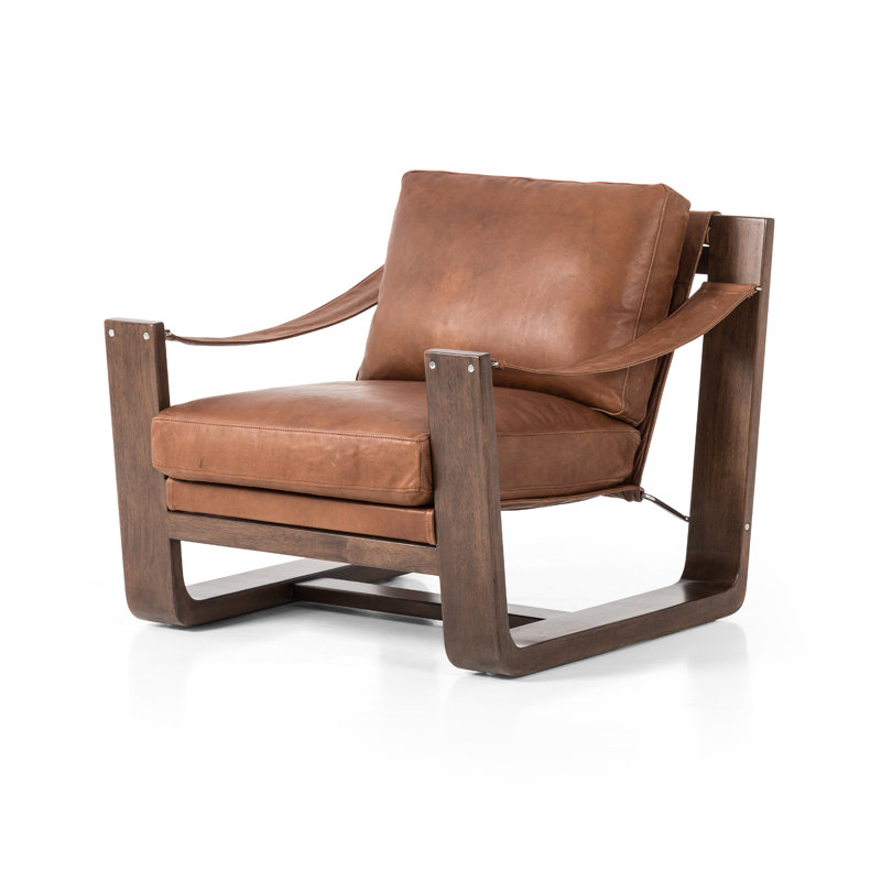 Cesar Armchair, Heirloom Sienna Genuine Leather