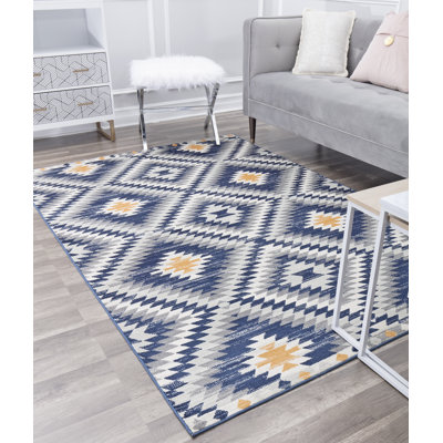Tapis denim à motif tribal Kilim Heron Bodrum