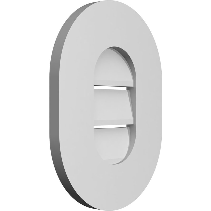 Vertical Round Ended Surface Mount Signature Urethane Functional Gable Vent, Primed Tan, 16'' H x 12'' W x 1'' D