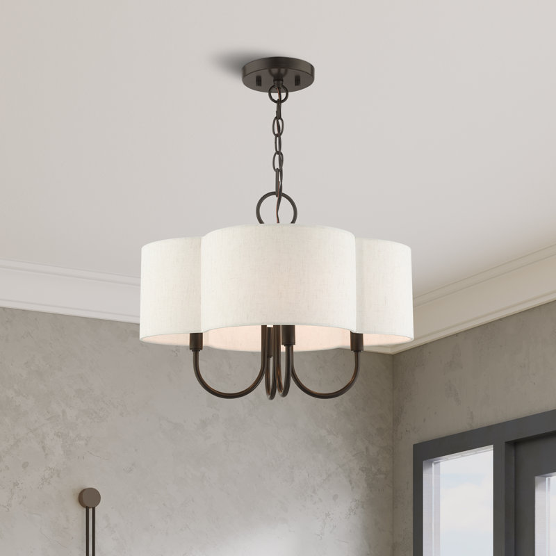 Lustre géométrique à 4 lumières Swarthout, Bronze anglais