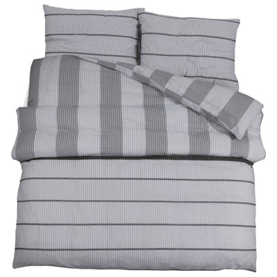 Grey Microfibre Duvet Cover Set