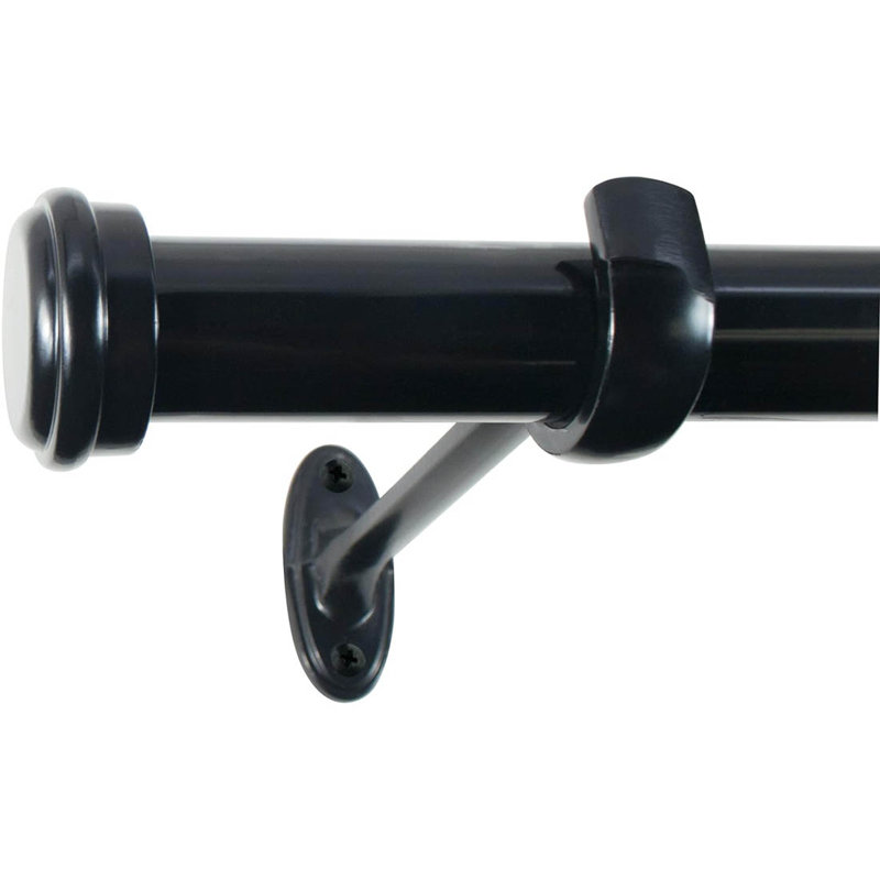 Linc Metal Adjustable Single Curtain Rod, 36"-72" W, Dark Espresso