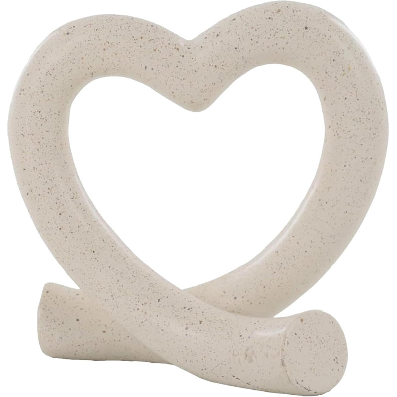 Heart Sculpture Home Decor Offwhite
