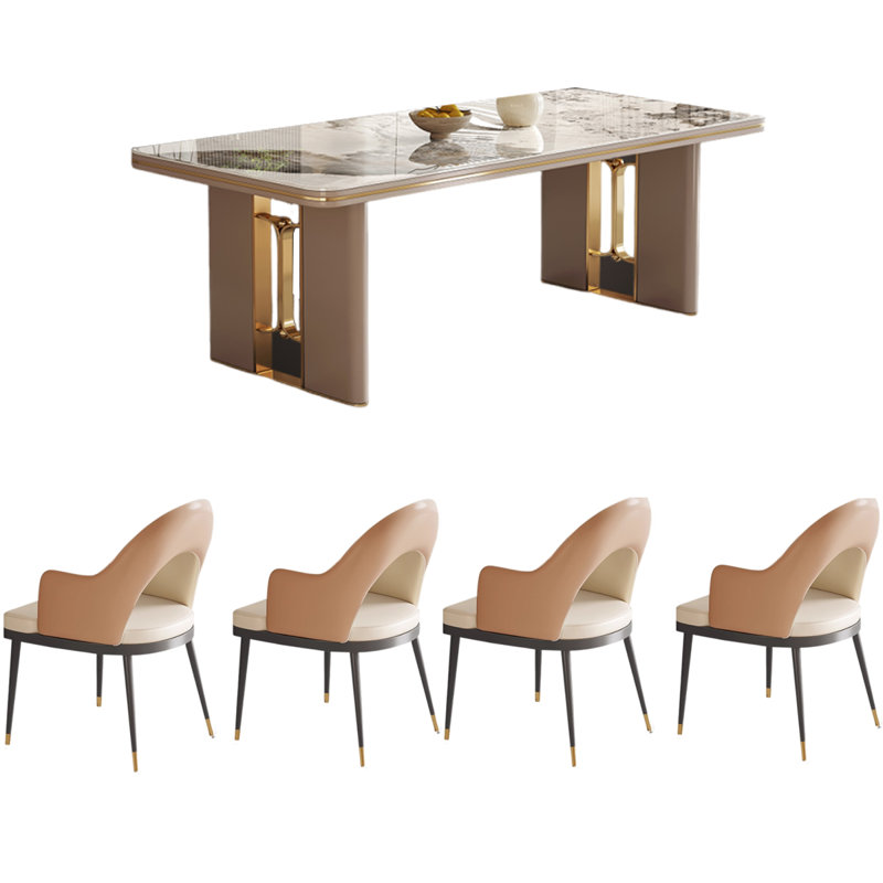 Luxury Minimalist Dining Table, 29.53"H x 55.12"L x 31.5"W