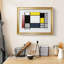 Composition avec grand avion rouge, jaune, noir, gris et bleu - Piet Mondrian - reproduction encadrée avec passe-partout et verre - 1921-422109195-422111192-422111224