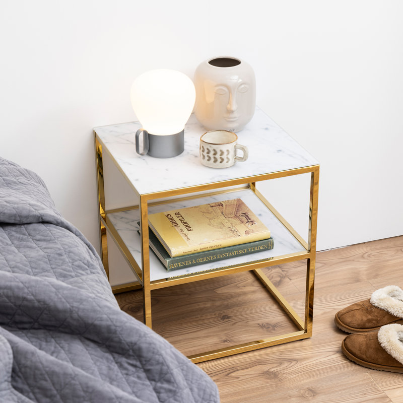 45 cm W Steel Bedside Table