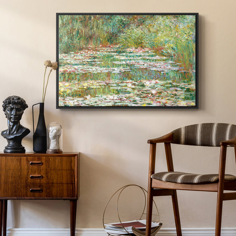 Paysage rétro - CCXLI, Toile avec cadre flottant noir, H 27 po x l 41 po x P 2 po