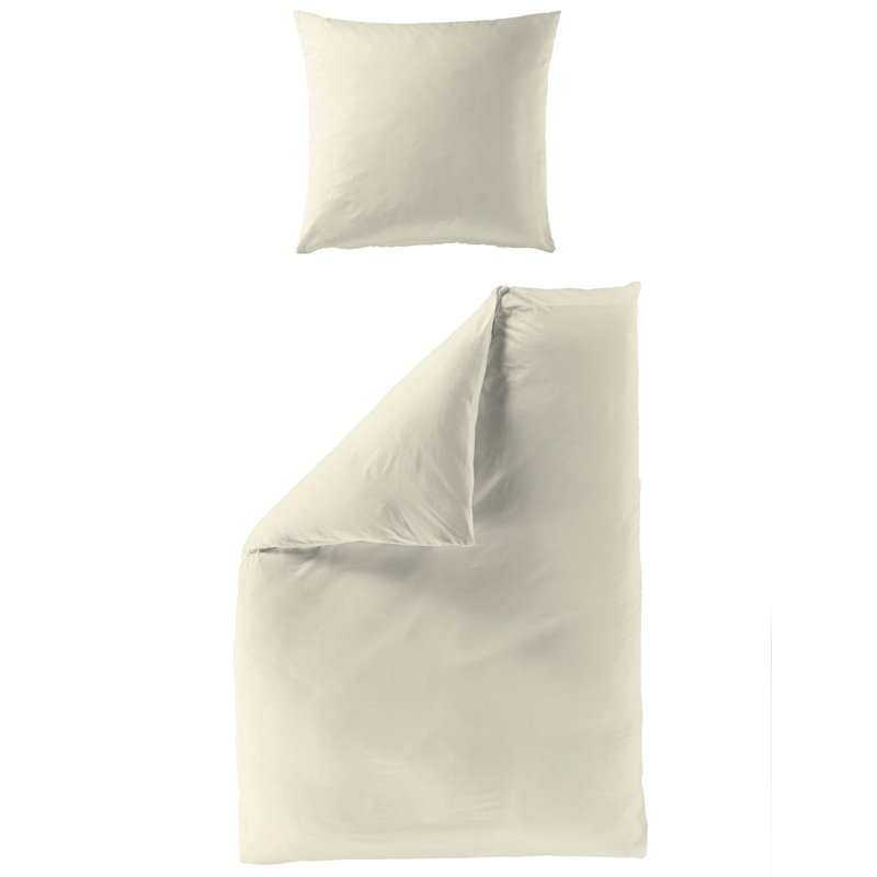 Cepeda Hypoallergenic Satin 206 TC Modern & Contemporary 2 Piece Duvet Cover Set, 220 x 240 cm + 2x 80 x 80 cm, Nature