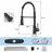 Industrial Single-Handle Spring Spout Kitchen Faucet with Pull-Down Sprayer (Set of 2)-128613755